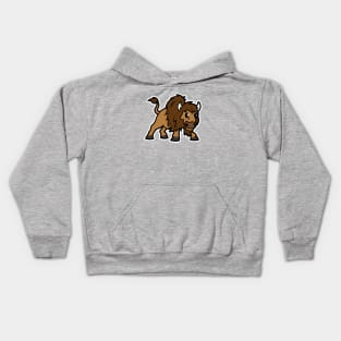 Bison Cartoon Animal Cartoon Island Kids Hoodie